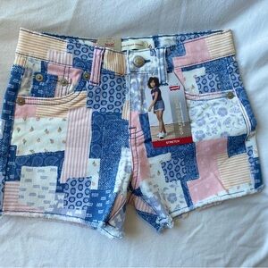 Levi's Blue and Pink Patchwork Shorts